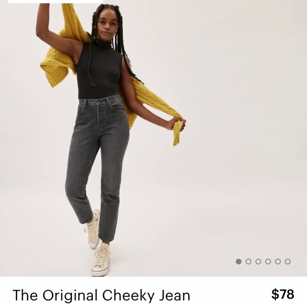 NWT Everlane The Original Cheeky Jean Washed Black